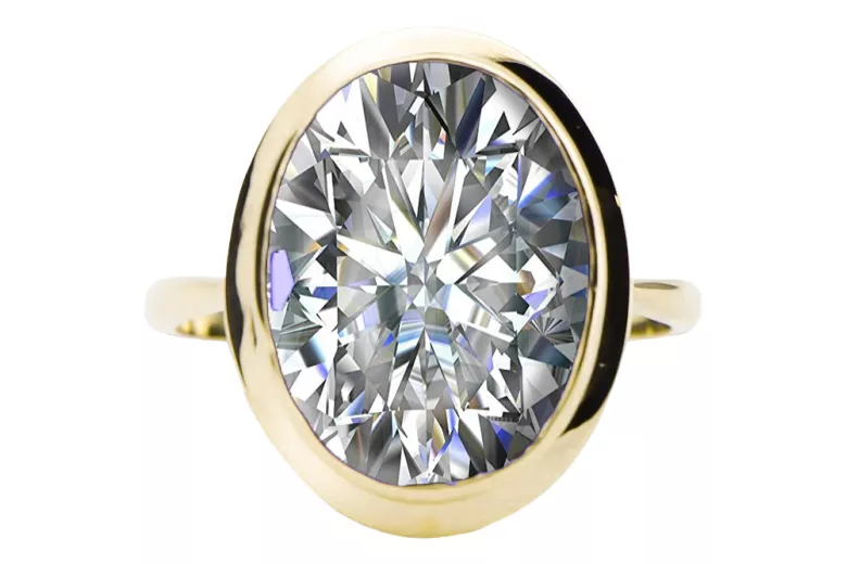 Ring Zirkon 14 Karat Gelbgold Vintage Stil vrc285y